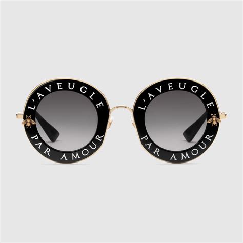 gucci steel round frame sunglasses